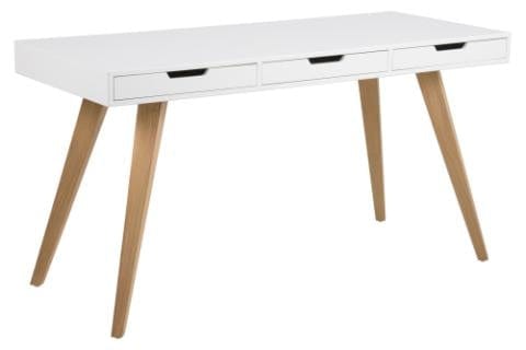 Actona Scrivania con 3 cassetti Estelle Bianco