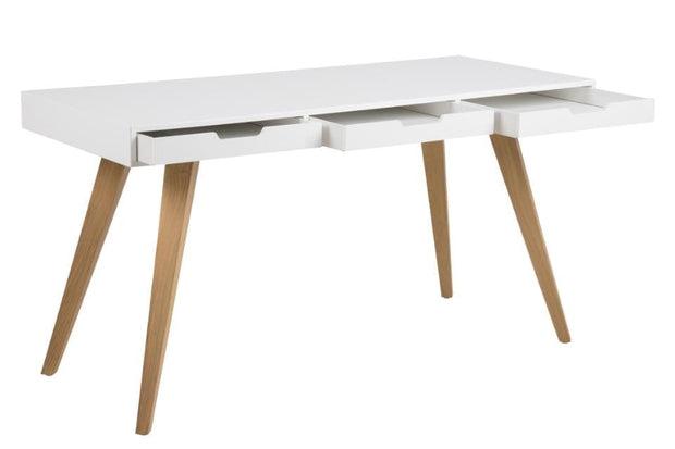 Actona Scrivania con 3 cassetti Estelle Bianco