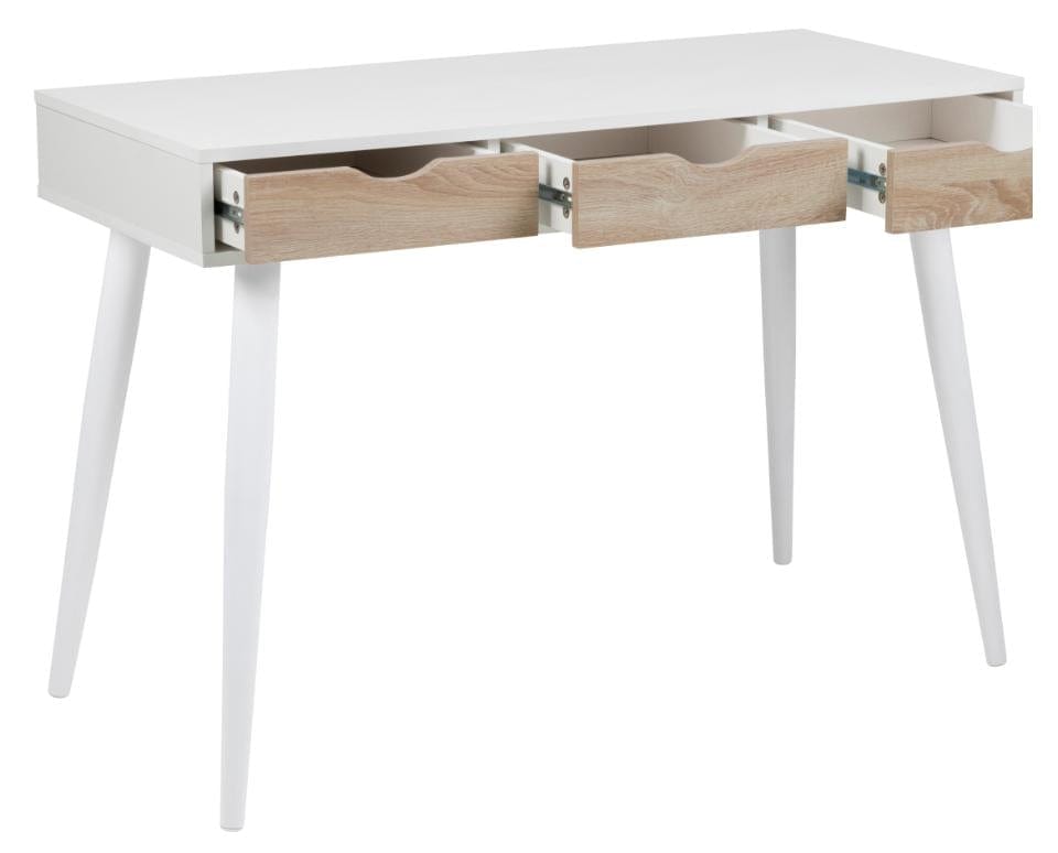 Actona Scrivania con 3 cassetti Neptun Bianco