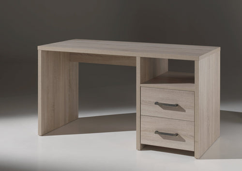 Scrivania per bambini Aline in rovere chiaro con 2 cassetti, L40,4xL66,5xH77 cm (1)
