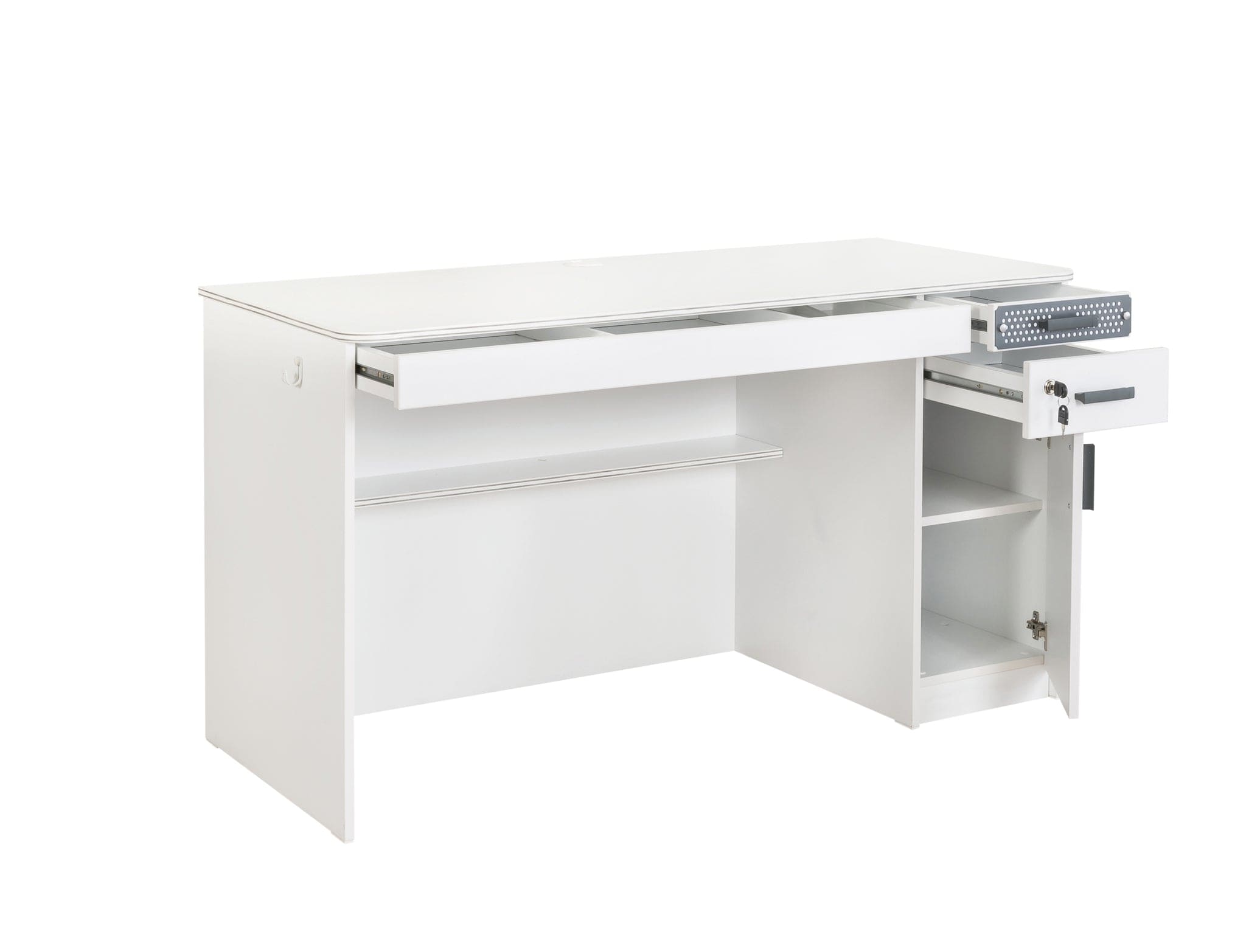 Scrivania per ragazzi, 3 cassetti e 1 anta, L138xL58xH75 cm (2)