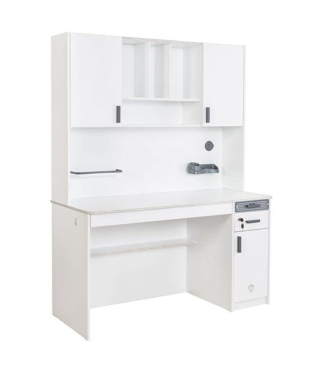Scrivania per ragazzi, 3 cassetti e 1 anta, L138xL58xH75 cm (4)