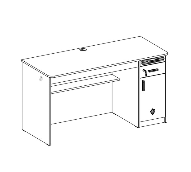 Scrivania per ragazzi, 3 cassetti e 1 anta, L138xL58xH75 cm (11)