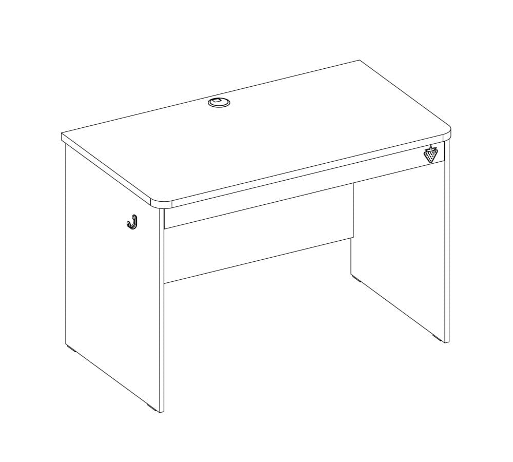 Scrivania per ragazzi in paglia con 1 cassetto, Mocha Natur, L110xL62xH75 cm (14)