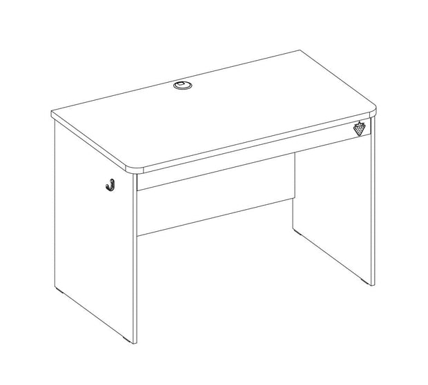 Scrivania per ragazzi in paglia con 1 cassetto, Mocha Natur, L110xL62xH75 cm (14)
