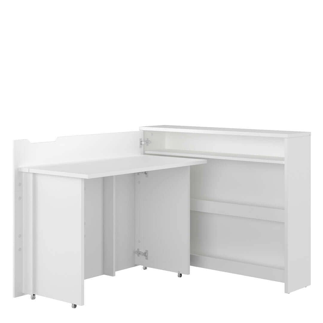 Scrivanie angolare a sinistro con ripiani e scaffali Work Concept CW01L Bianco Lucido
