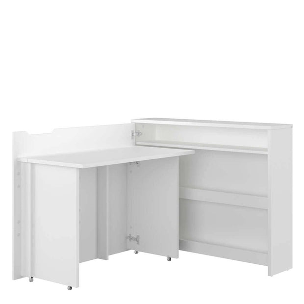 Scrivanie angolare a sinistro con ripiani e scaffali Work Concept CW01L Bianco Lucido