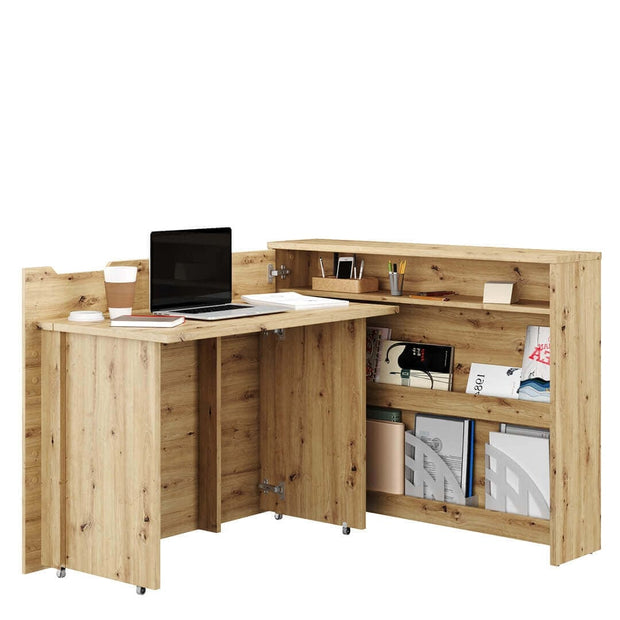 Scrivanie angolare a sinistro con ripiani e scaffali Work Concept CW01L Quercia (1)