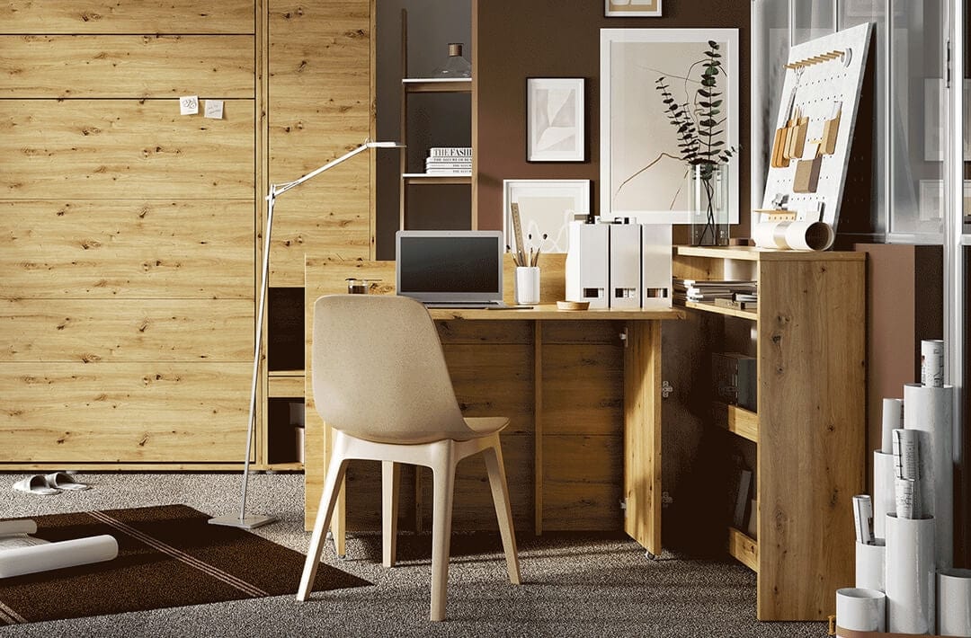 Scrivanie angolare a sinistro con ripiani e scaffali Work Concept CW01L Quercia (3)