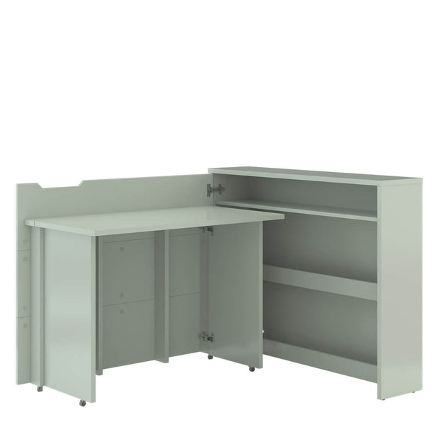 Scrivanie angolare a sinistro con ripiani e scaffali Work Concept CW01L Verde Opaco
