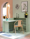 Scrivanie angolare a sinistro con ripiani e scaffali Work Concept CW01L Verde Opaco (3)
