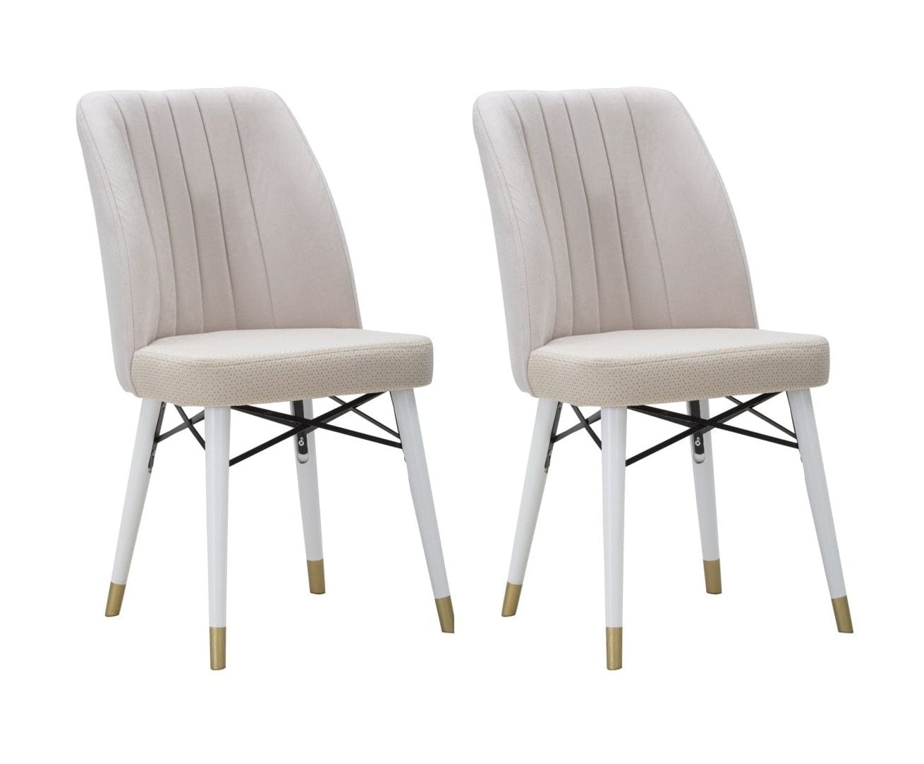 Sedia Bella Crema Set 2Pz cm 50x49x92,5