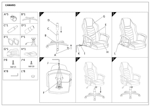 Sedia da gaming Camira Nero (1)