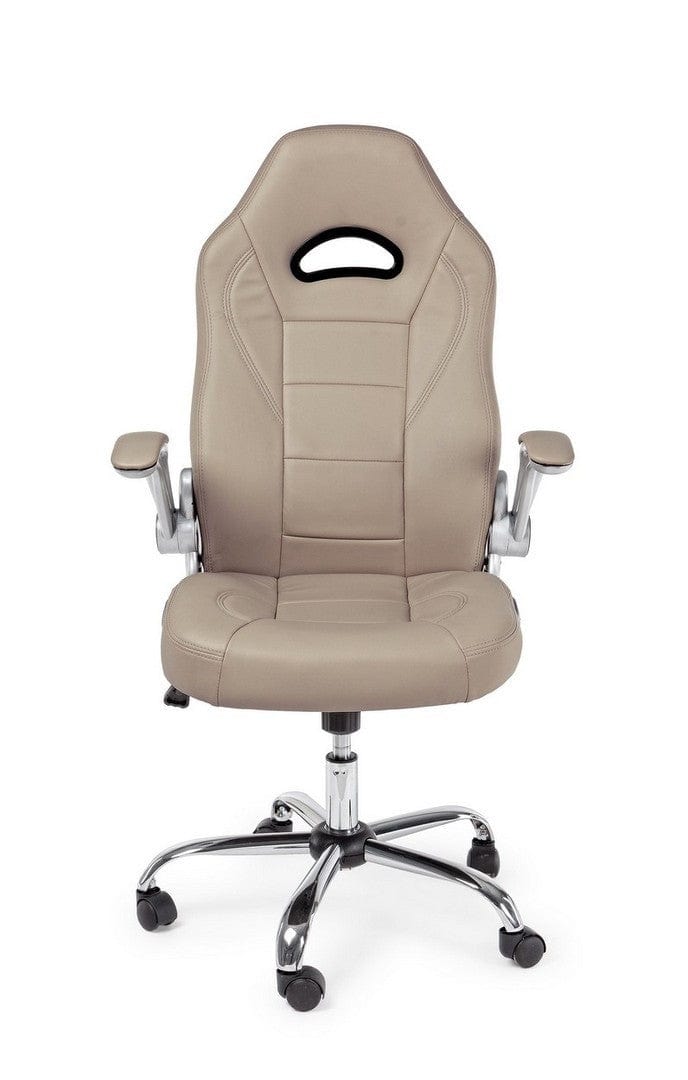 Bizzotto Sedia da gaming in ecopelle Boneville Beige