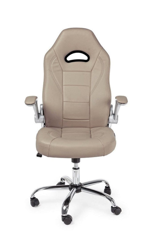 Bizzotto Sedia da gaming in ecopelle Boneville Beige