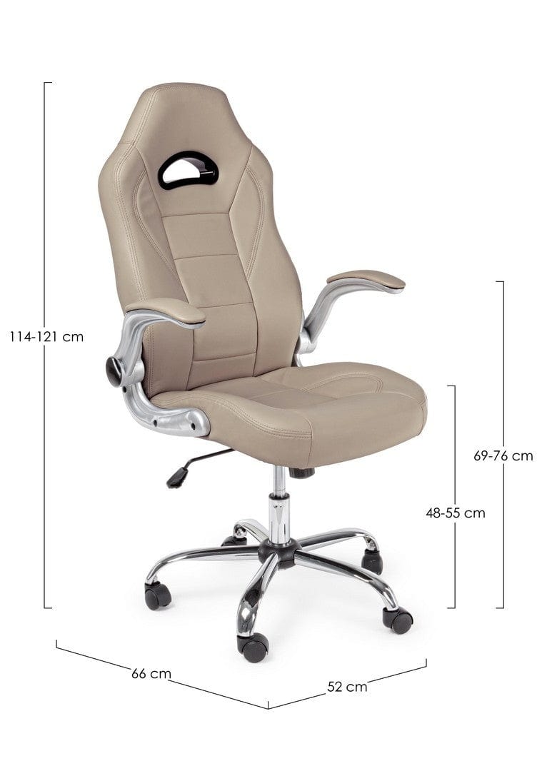 Sedia da gaming in ecopelle Boneville Beige (7)