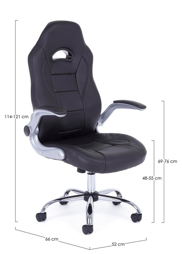 Sedia da gaming in ecopelle Boneville Nero (7)