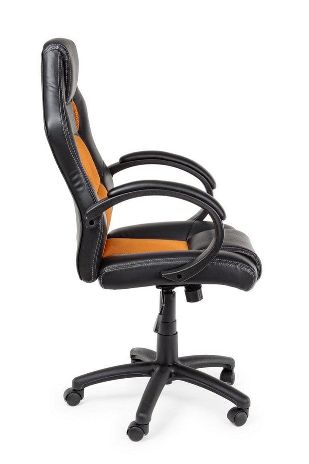 Sedia da gaming in ecopelle e tessuto Racing Arancia (2)