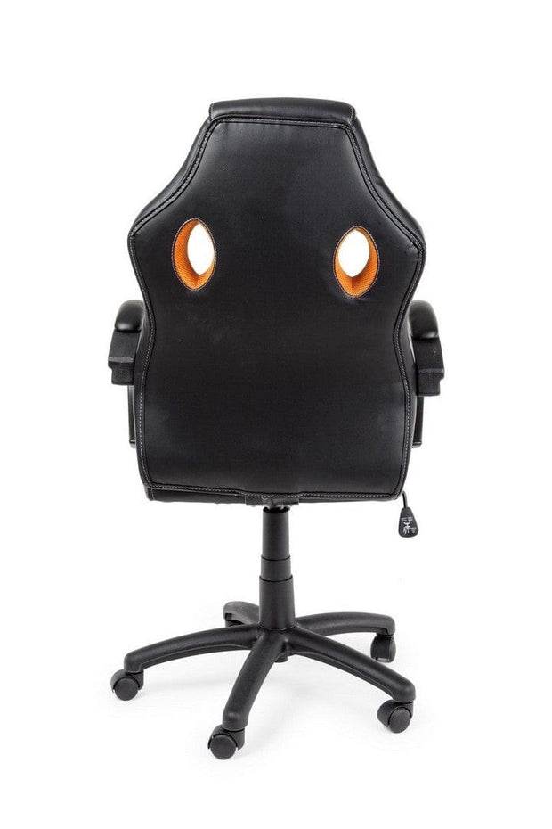 Sedia da gaming in ecopelle e tessuto Racing Arancia (3)