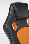 Sedia da gaming in ecopelle e tessuto Racing Arancia (4)