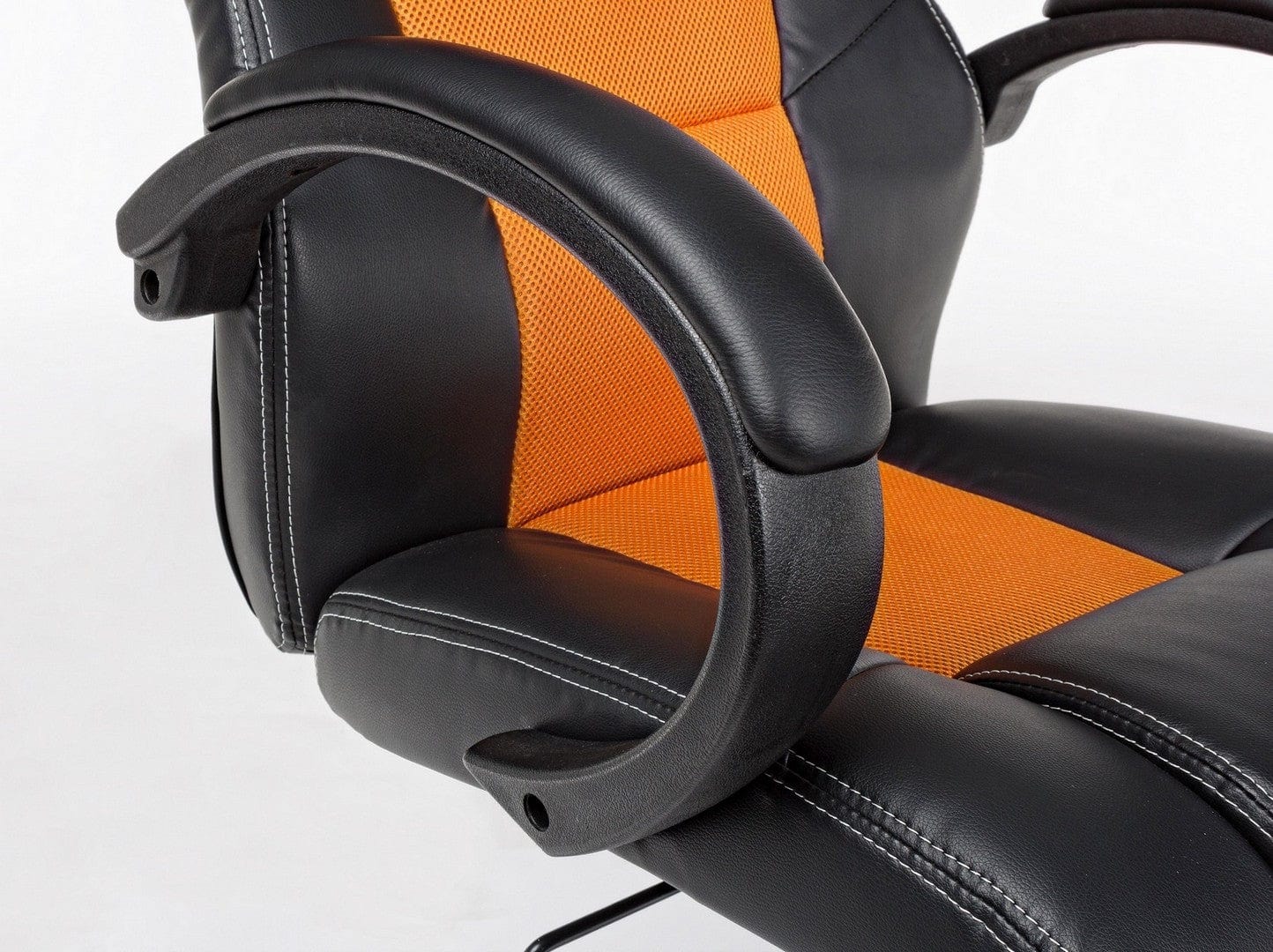 Sedia da gaming in ecopelle e tessuto Racing Arancia (5)