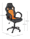 Sedia da gaming in ecopelle e tessuto Racing Arancia (6)
