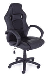 Sedia da gaming in ecopelle e tessuto Racing Nero