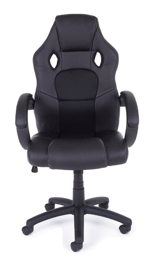 Sedia da gaming in ecopelle e tessuto Racing Nero (1)