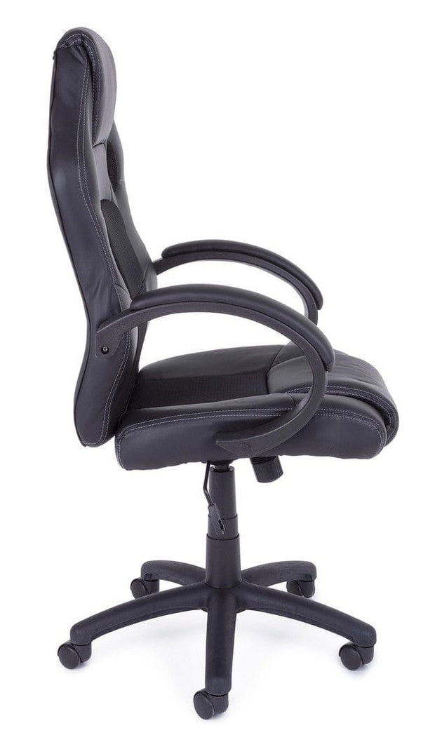 Sedia da gaming in ecopelle e tessuto Racing Nero (2)