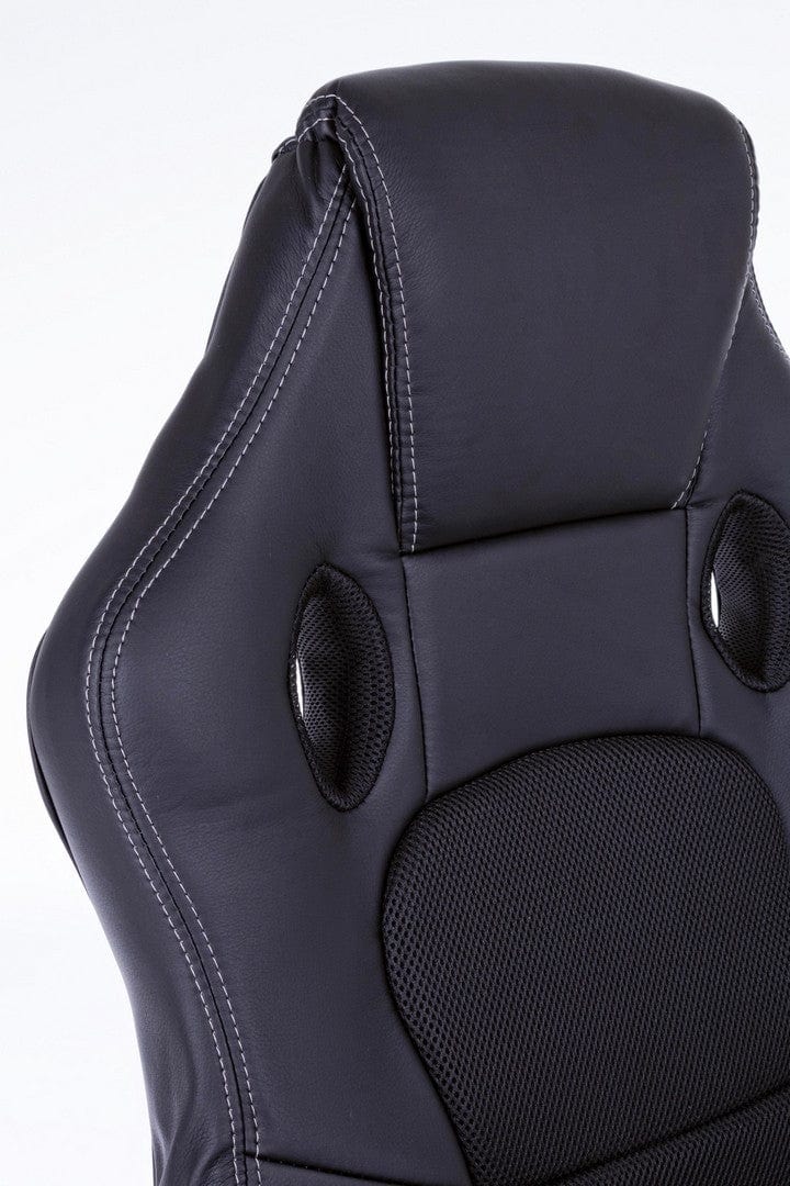 Sedia da gaming in ecopelle e tessuto Racing Nero (4)