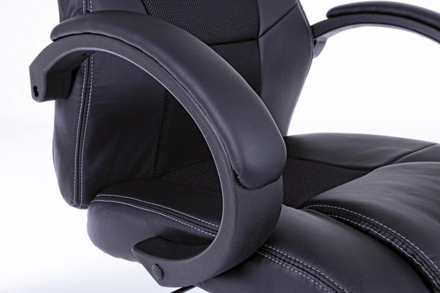 Sedia da gaming in ecopelle e tessuto Racing Nero (5)