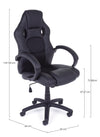 Sedia da gaming in ecopelle e tessuto Racing Nero (6)
