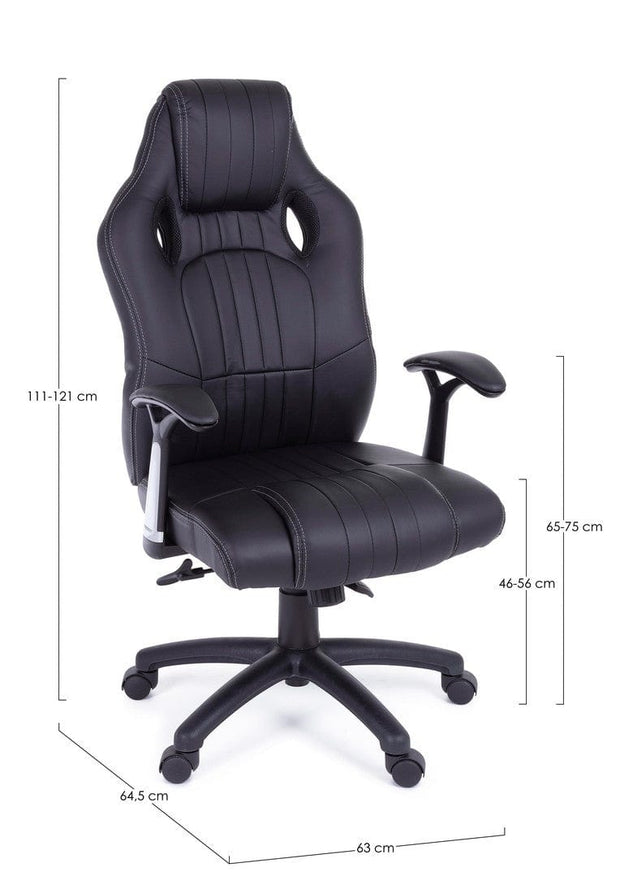 Sedia da gaming in ecopelle Spider Nero (26)