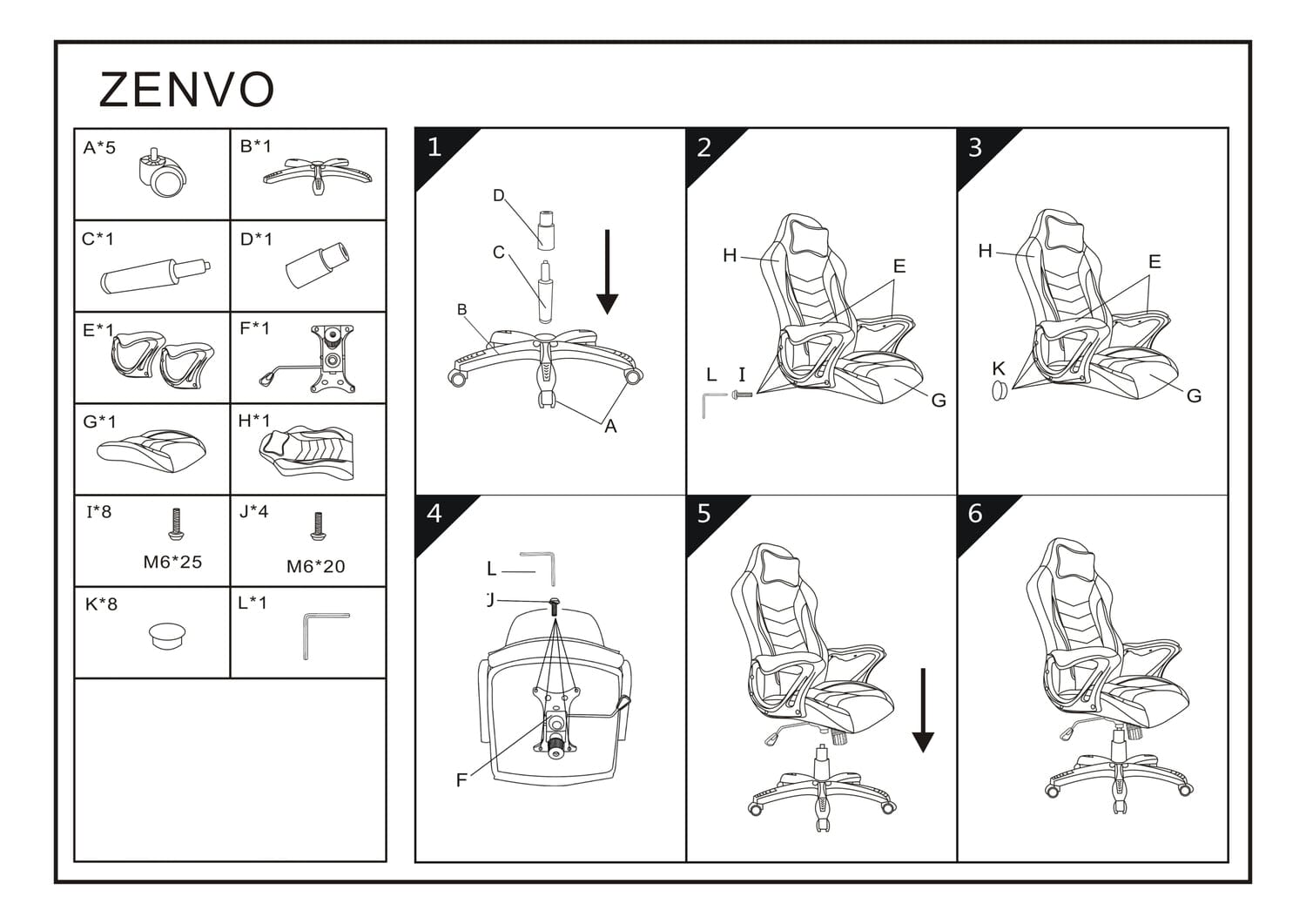 Sedia da gaming Zenobio Rosso (7)