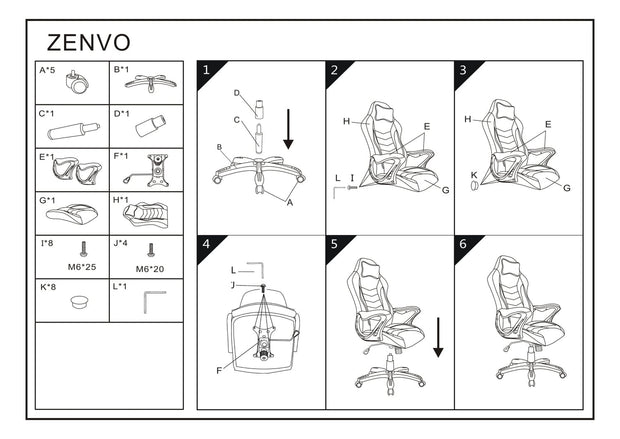 Sedia da gaming Zenobio Rosso (7)