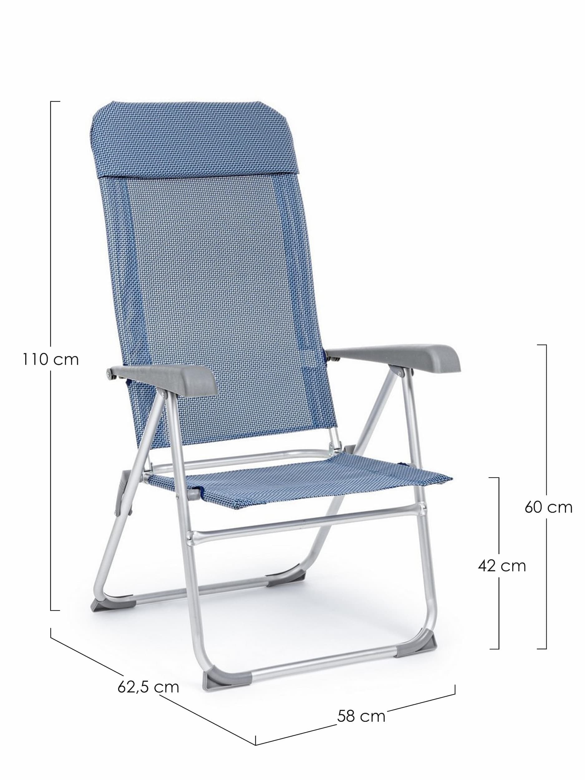 Sedia da giardino pieghevole Cross Alto Blu (9)