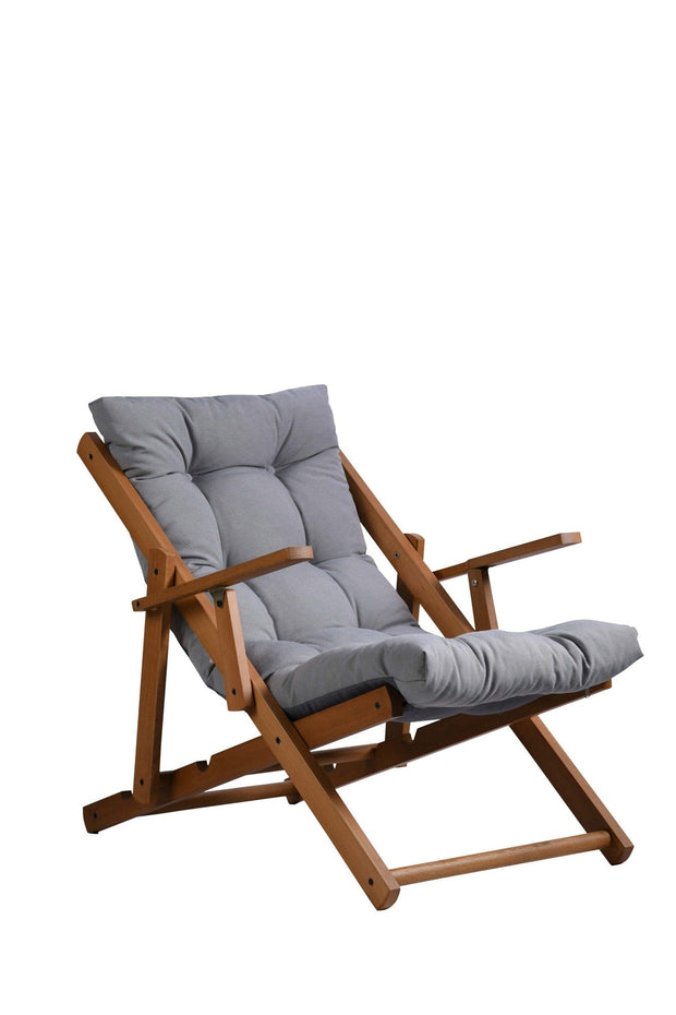 Sedia da giardino pieghevole Repose Grigio (1)