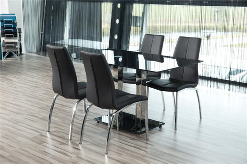 Sedia da pranzo in ecopelle Asama Nero (1)