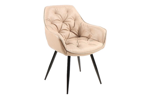 Sedia da pranzo in Ecopelle Clyde Beige