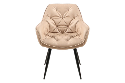 Sedia da pranzo in Ecopelle Clyde Beige (1)