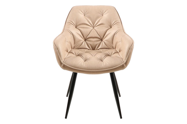 Sedia da pranzo in Ecopelle Clyde Beige (1)