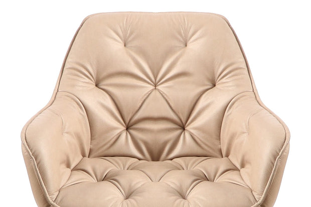 Sedia da pranzo in Ecopelle Clyde Beige (3)