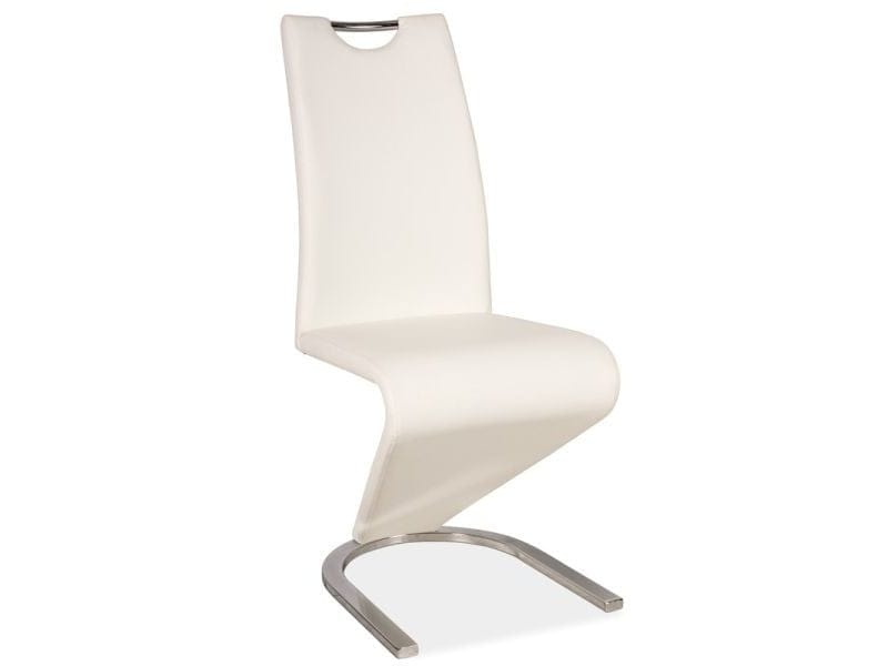 Sedia da pranzo in Ecopelle Han-090 Bianco