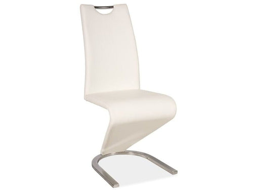 Sedia da pranzo in Ecopelle Han-090 Bianco