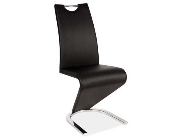 Sedia da pranzo in Ecopelle Han-090 Nero