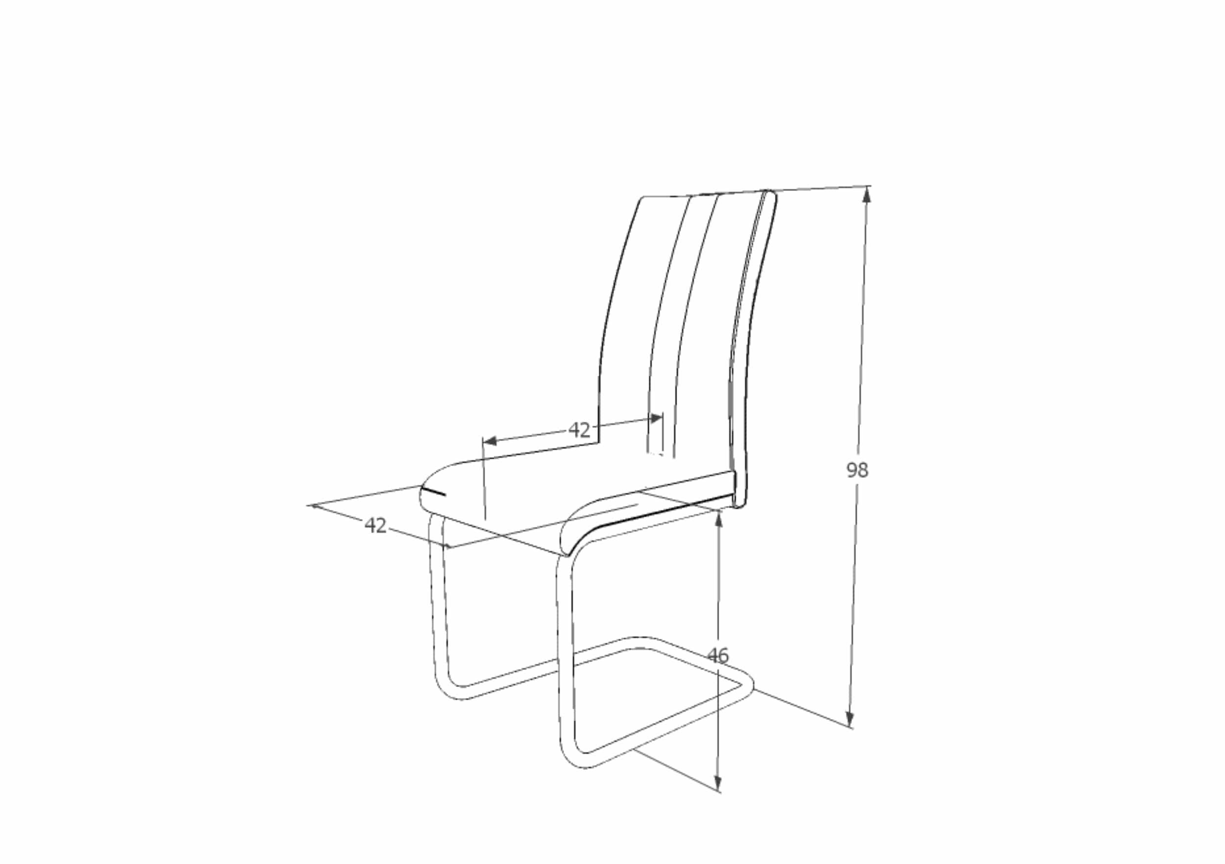 Sedia da pranzo in Ecopelle Han-200 Grigio (2)