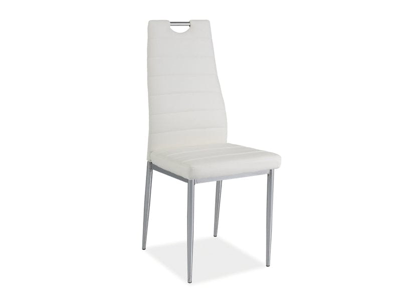 Sedia da pranzo in Ecopelle Han-260 Bianco