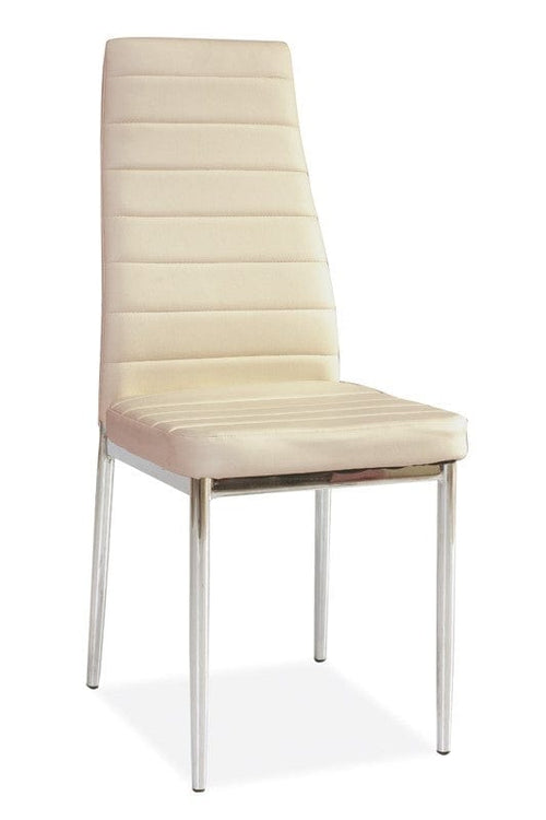 Sedia da pranzo in Ecopelle Han-261 Crema