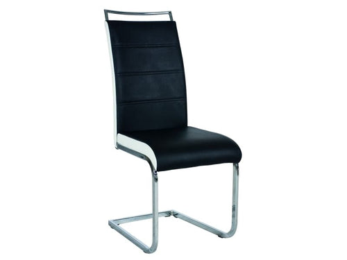 Sedia da pranzo in Ecopelle Han-441 Bianco e Nero