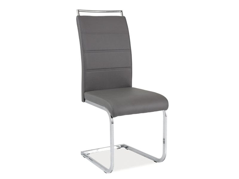 Sedia da pranzo in Ecopelle Han-441 Grigio